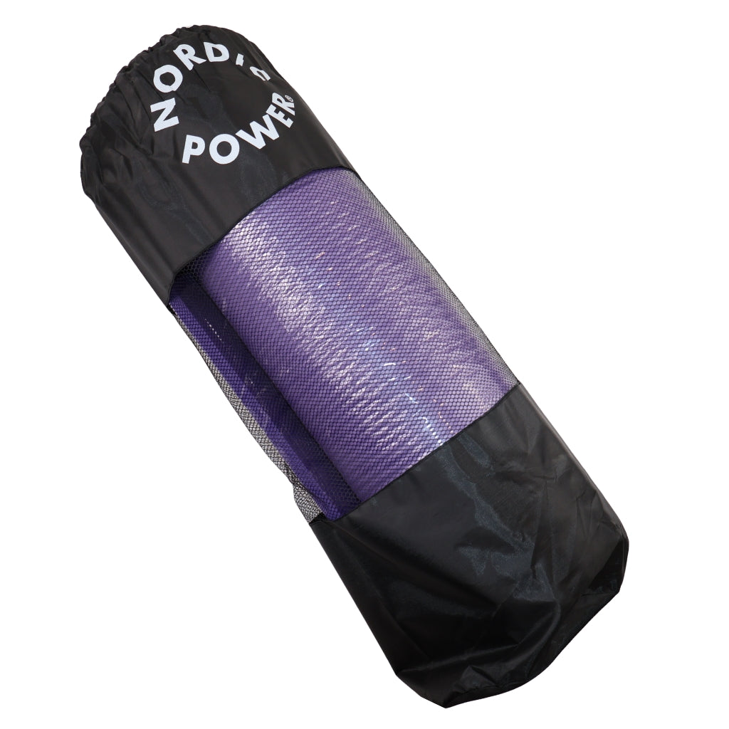 Træningsmåtte Lilla 1.5 cm Tyk, med pose - NORDIC POWER