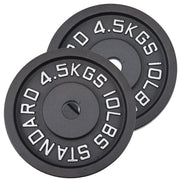 2 x 4,5 kg, Vægtskivesæt, Sort Metal, Ø30 mm - NORDIC POWER - Restparti