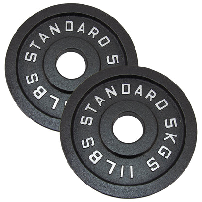 Vægtskive 5 Kg. Sort Metal 1 Stk. Ø50 mm  - NORDIC POWER
