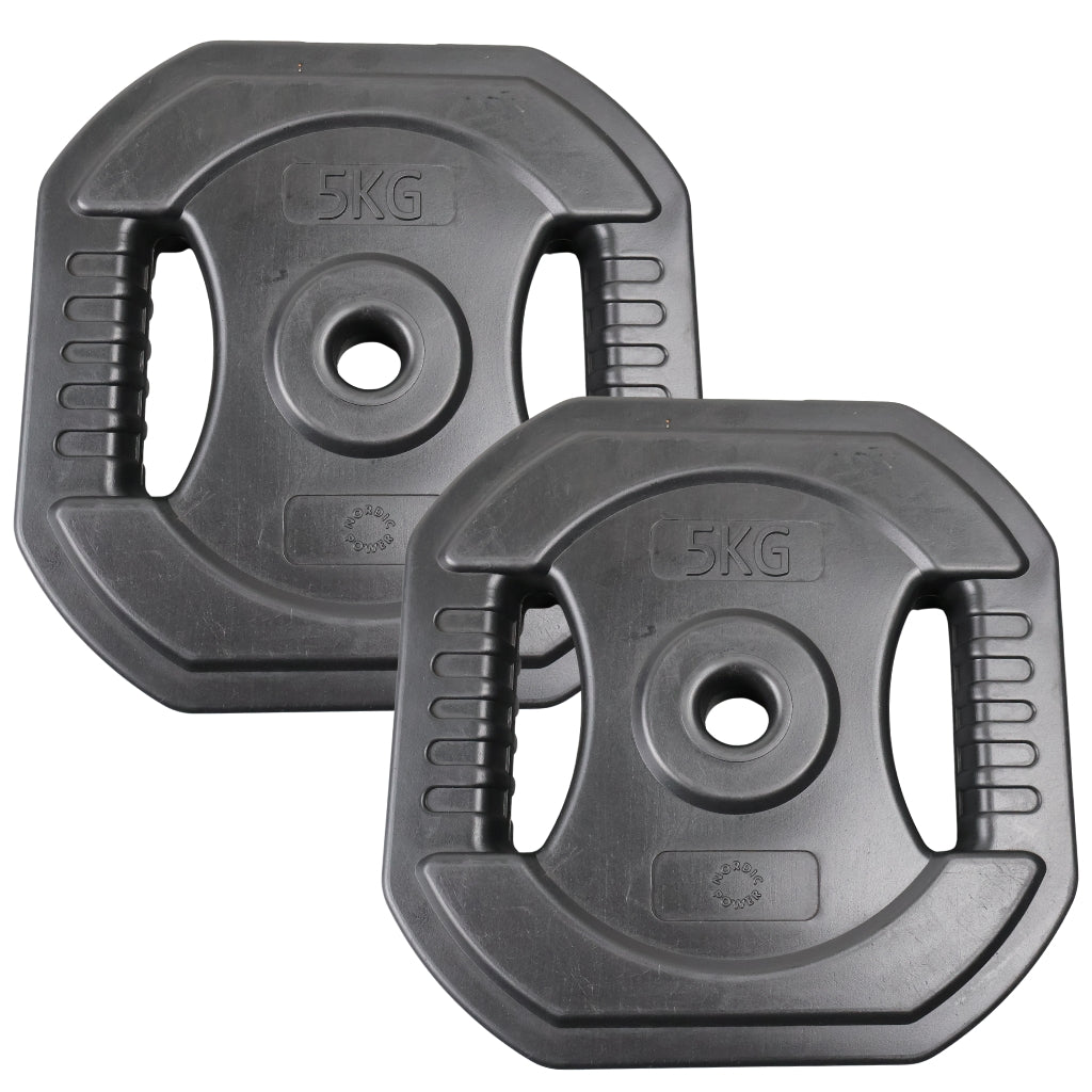 2 Stk. Bodypump Vægtskive 5 Kg. SORT - NORDIC POWER - Ø25 mm