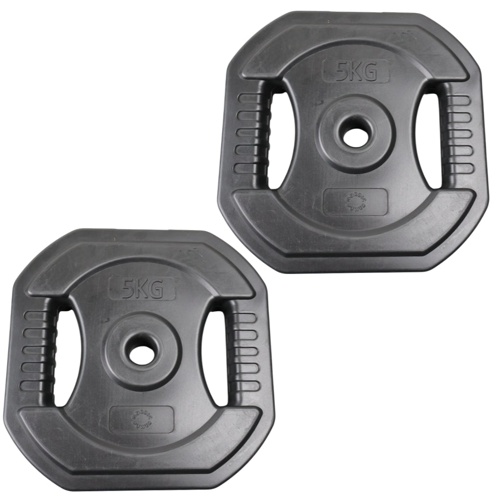 2 Stk. Bodypump Vægtskive 5 Kg. SORT - NORDIC POWER - Ø25 mm