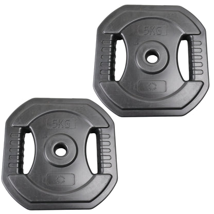 2 Stk. Bodypump Vægtskive 5 Kg. SORT - NORDIC POWER - Ø25 mm