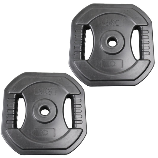 2 Stk. Bodypump Vægtskive 5 Kg. SORT - NORDIC POWER - Ø25 mm