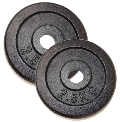 Vægtskivesæt 2 x 2.5 kg. Sort Metal, Ø30 mm - NORDIC POWER