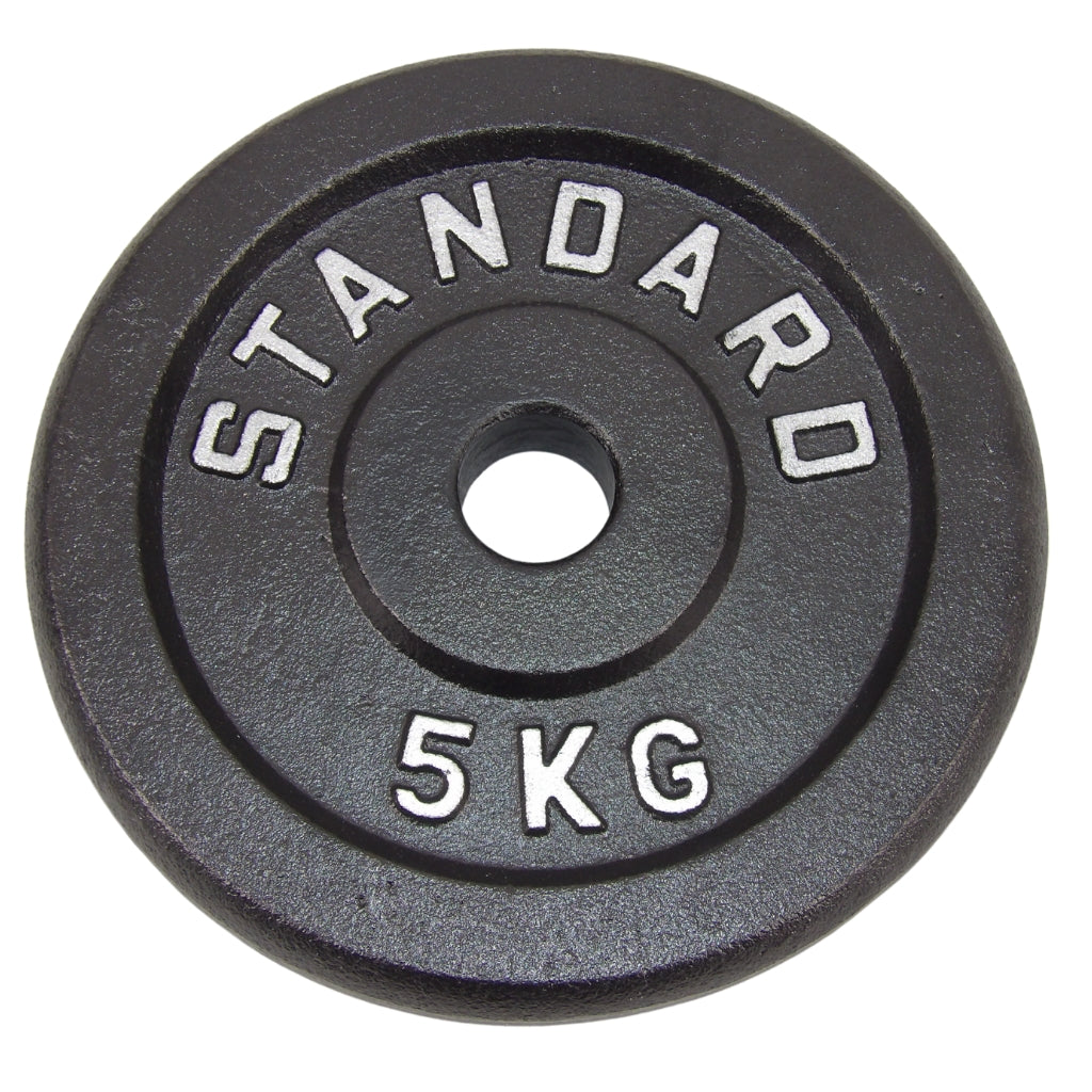 Vægtskive 5 kg, Sort Metal, Ø30 mm - NORDIC POWER