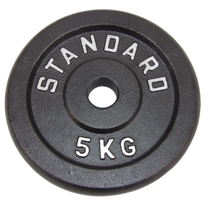 Vægtskive 5 kg, Sort Metal, Ø30 mm - NORDIC POWER