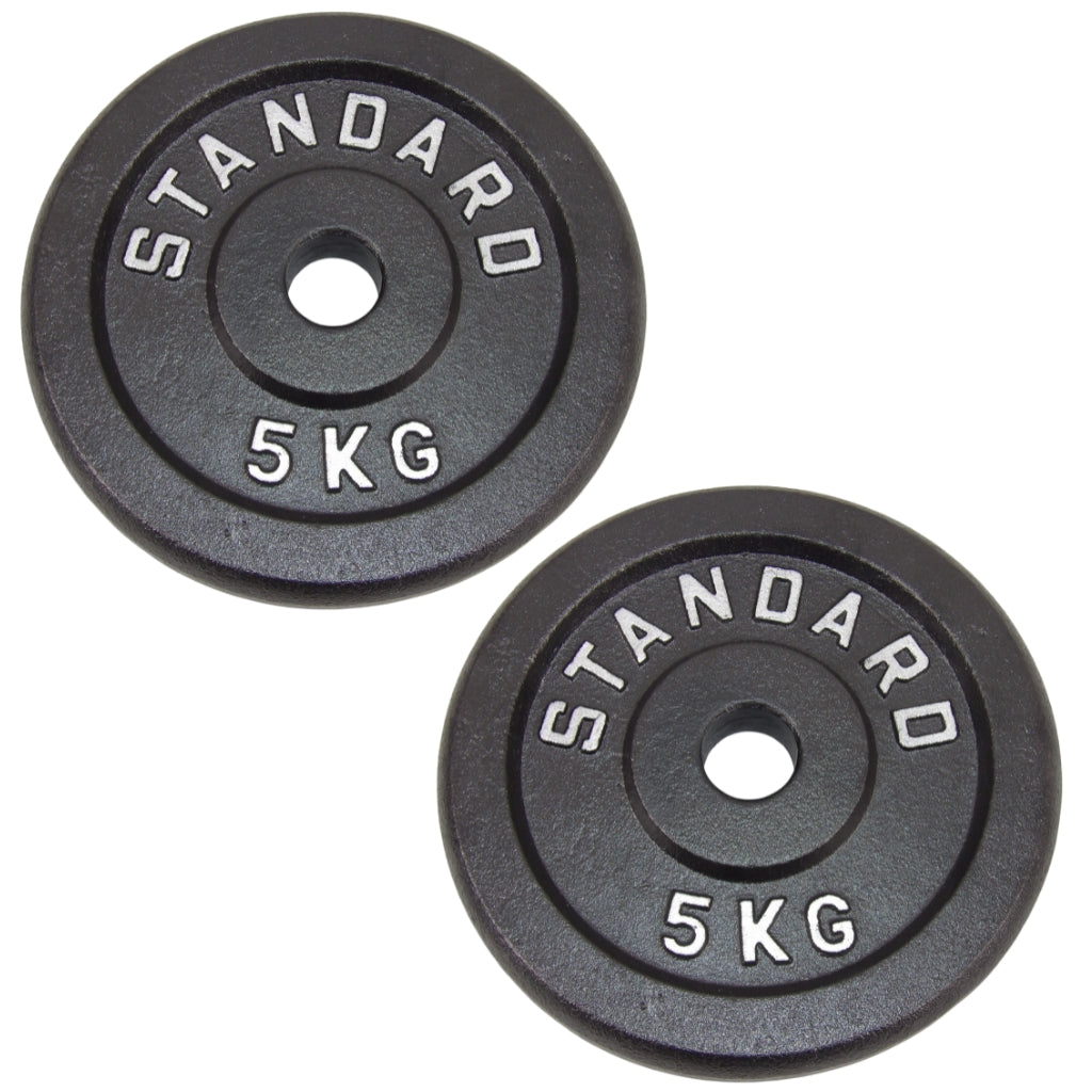Vægtskive 5 kg, Sort Metal, Ø30 mm - NORDIC POWER