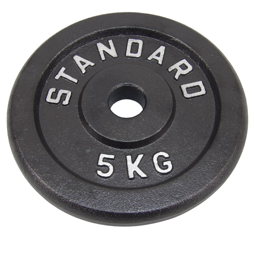 Vægtskive 5 kg, Sort Metal, Ø30 mm - NORDIC POWER