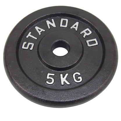 Vægtskive 5 kg, Sort Metal, Ø30 mm - NORDIC POWER