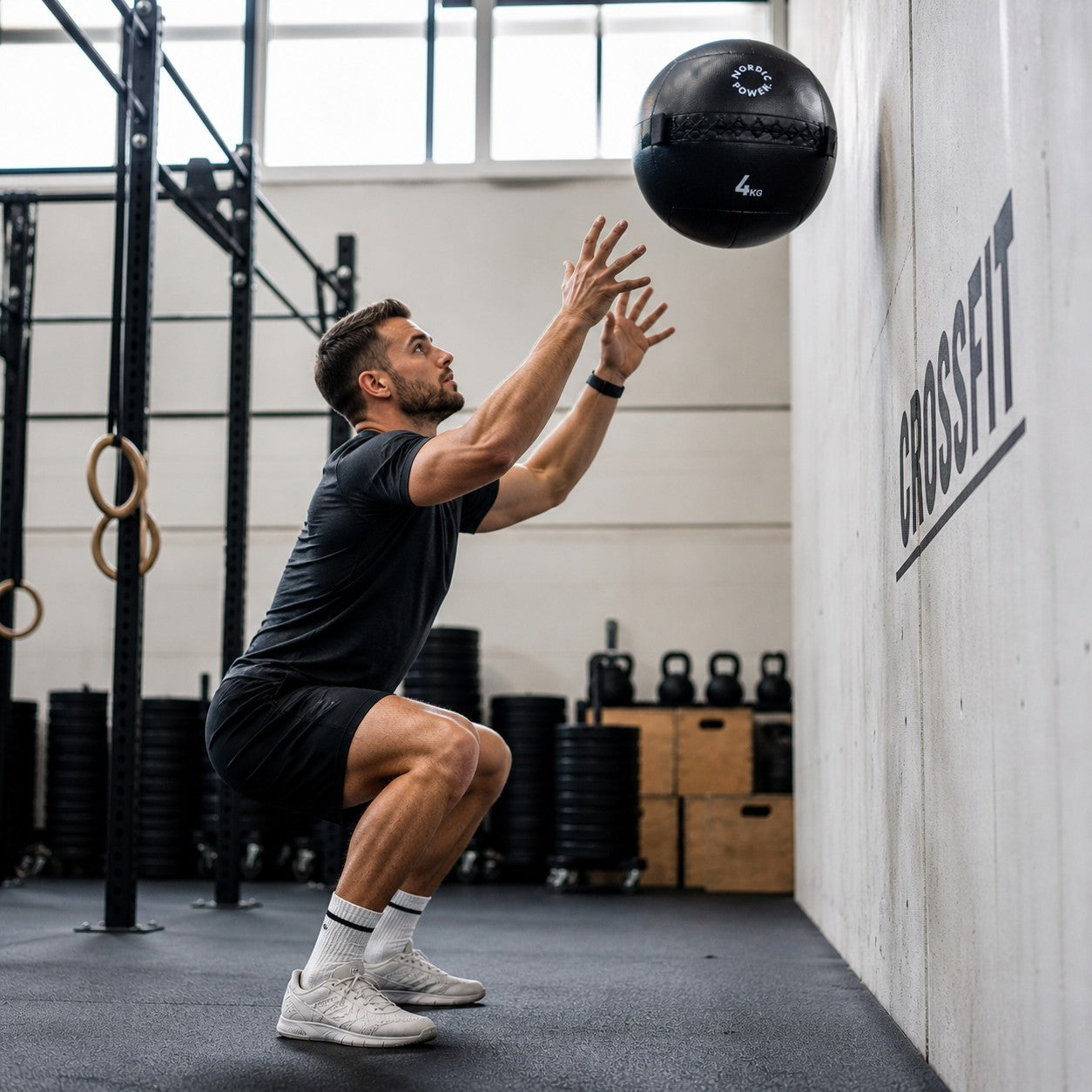 Wall Ball 4 kg, Sort - NORDIC POWER