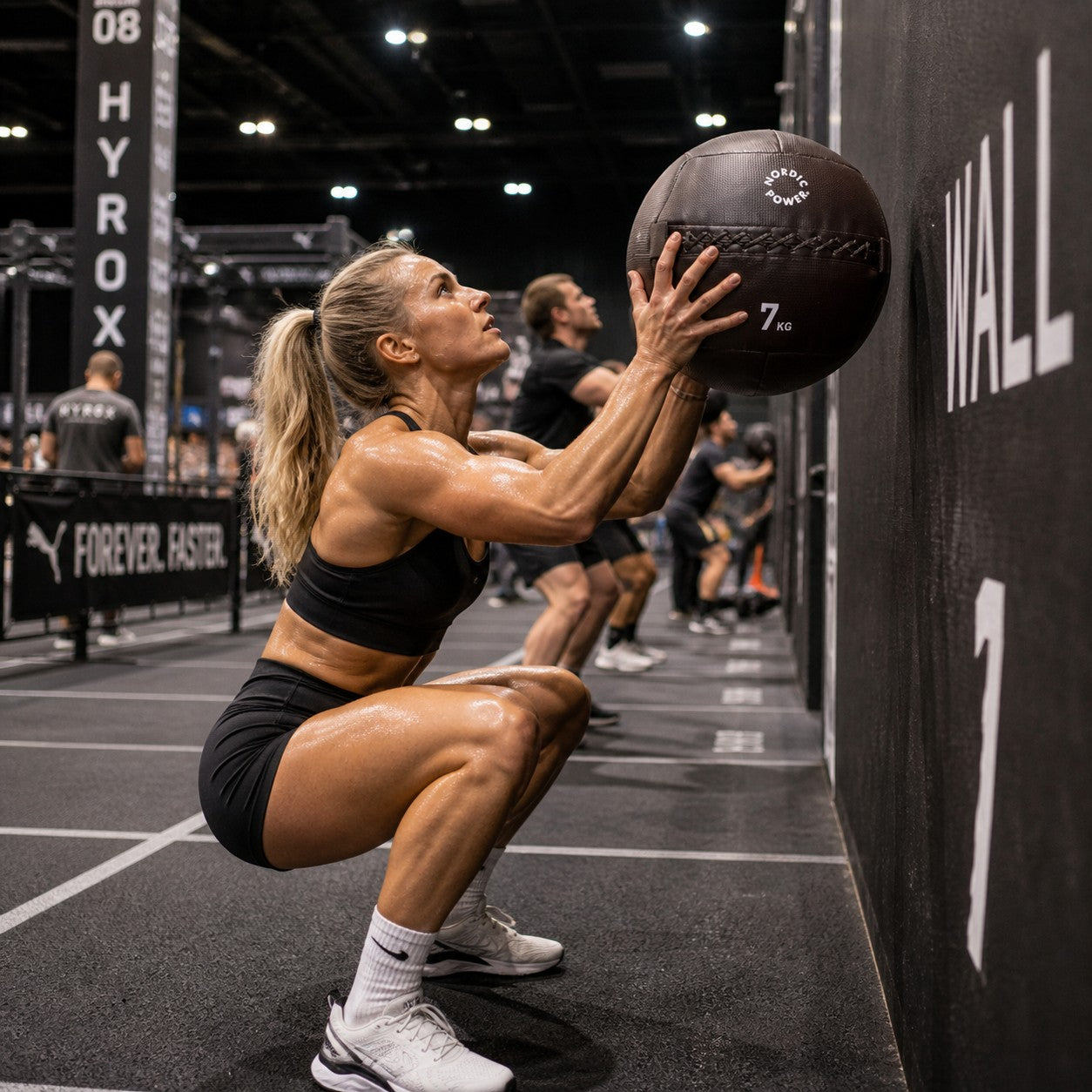 Wall Ball 7 kg, Sort - NORDIC POWER