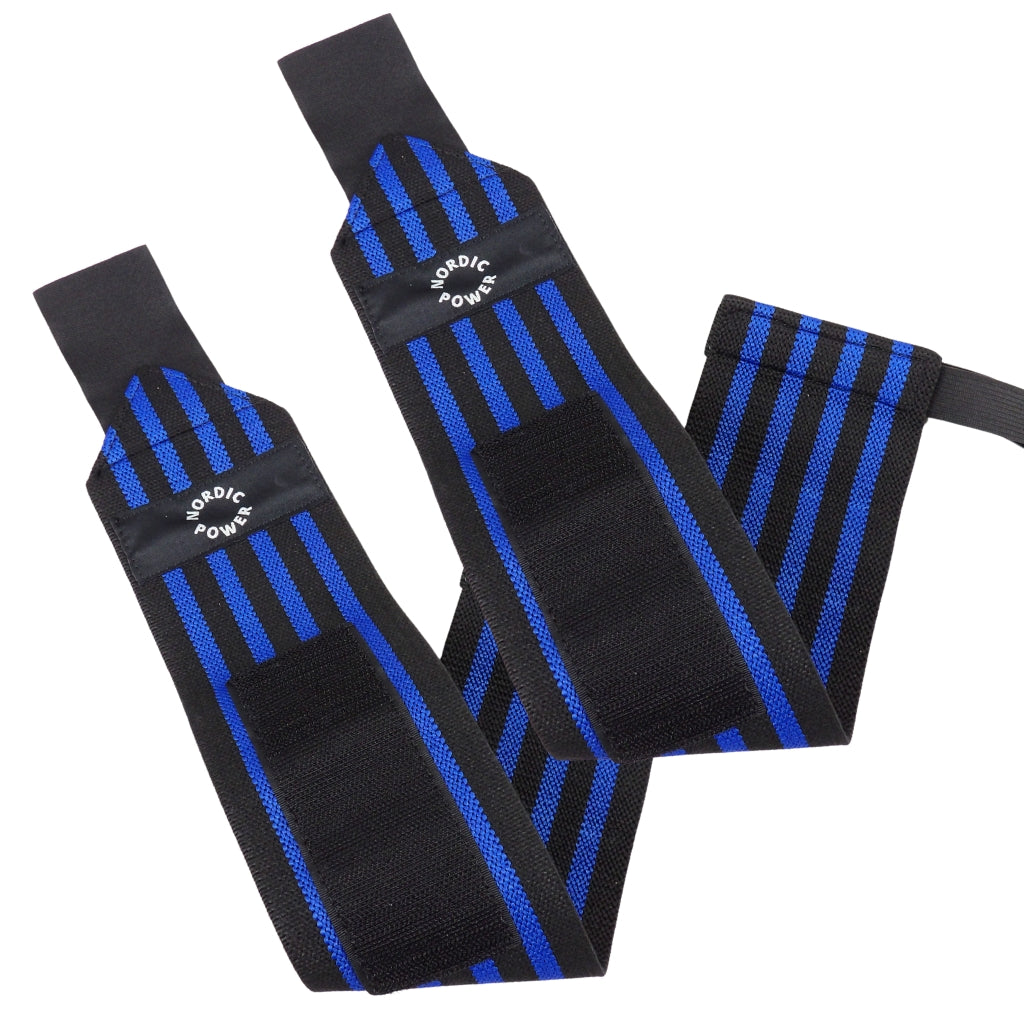 Håndledsstøtte - Wrist Wrap Blå / Sort 2 Stk - NORDIC POWER - Tilbud