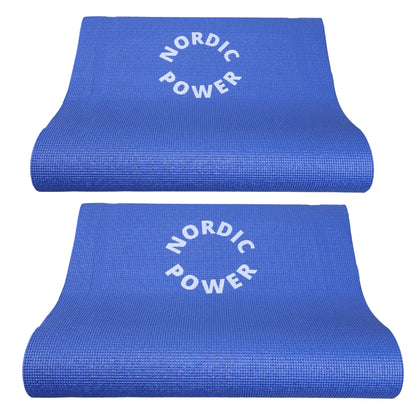 2 Stk. Yogamåtte Blå 6 mm - NORDIC POWER