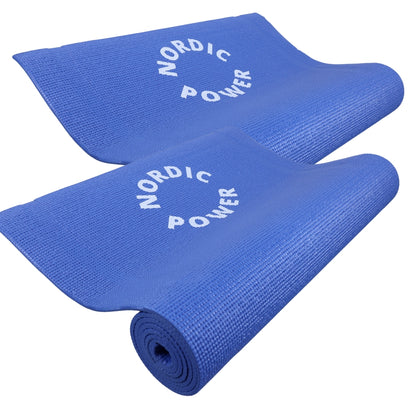 2 Stk. Yogamåtte Blå 6 mm - NORDIC POWER