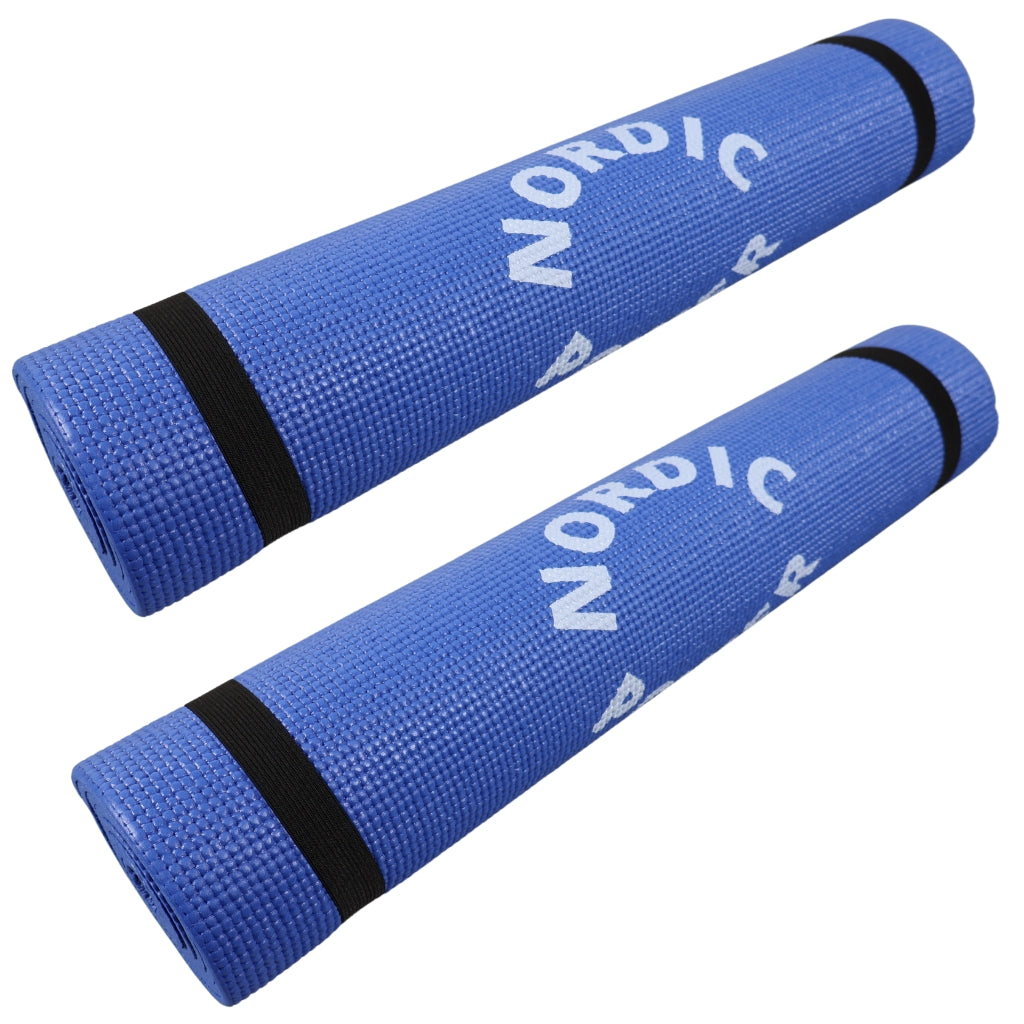 2 Stk. Yogamåtte Blå 6 mm - NORDIC POWER