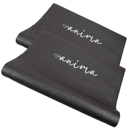 2 Stk. Yogamåtte Sort 3 mm - ANIMA