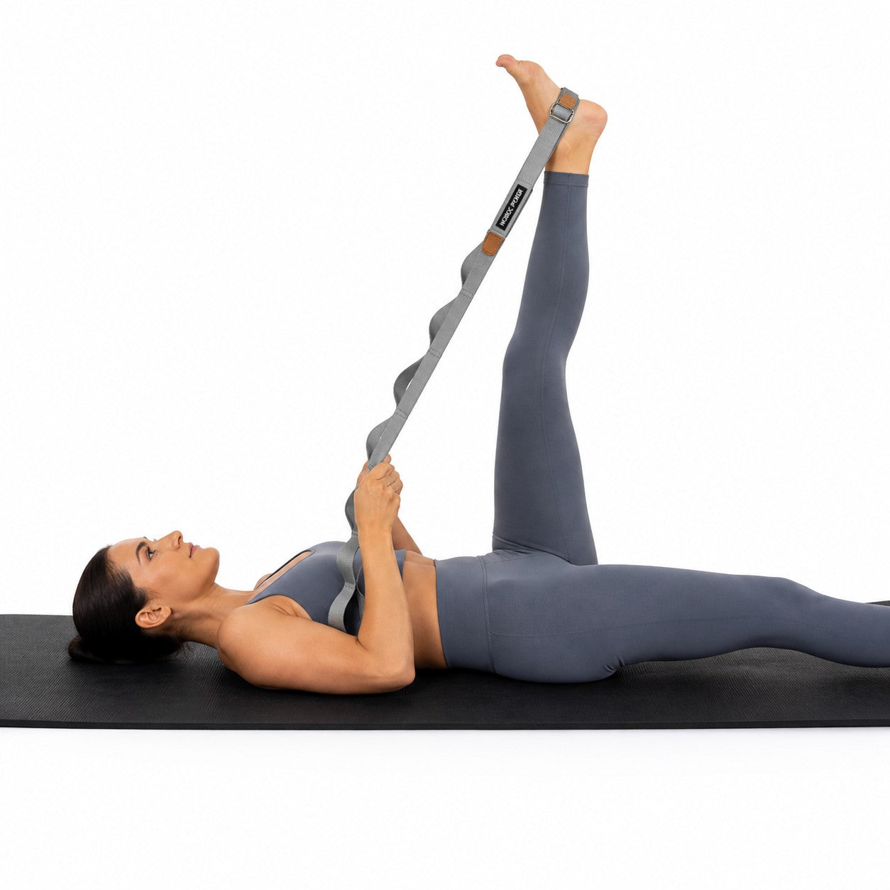 Yoga Stretching Strap, grå - NORDIC POWER
