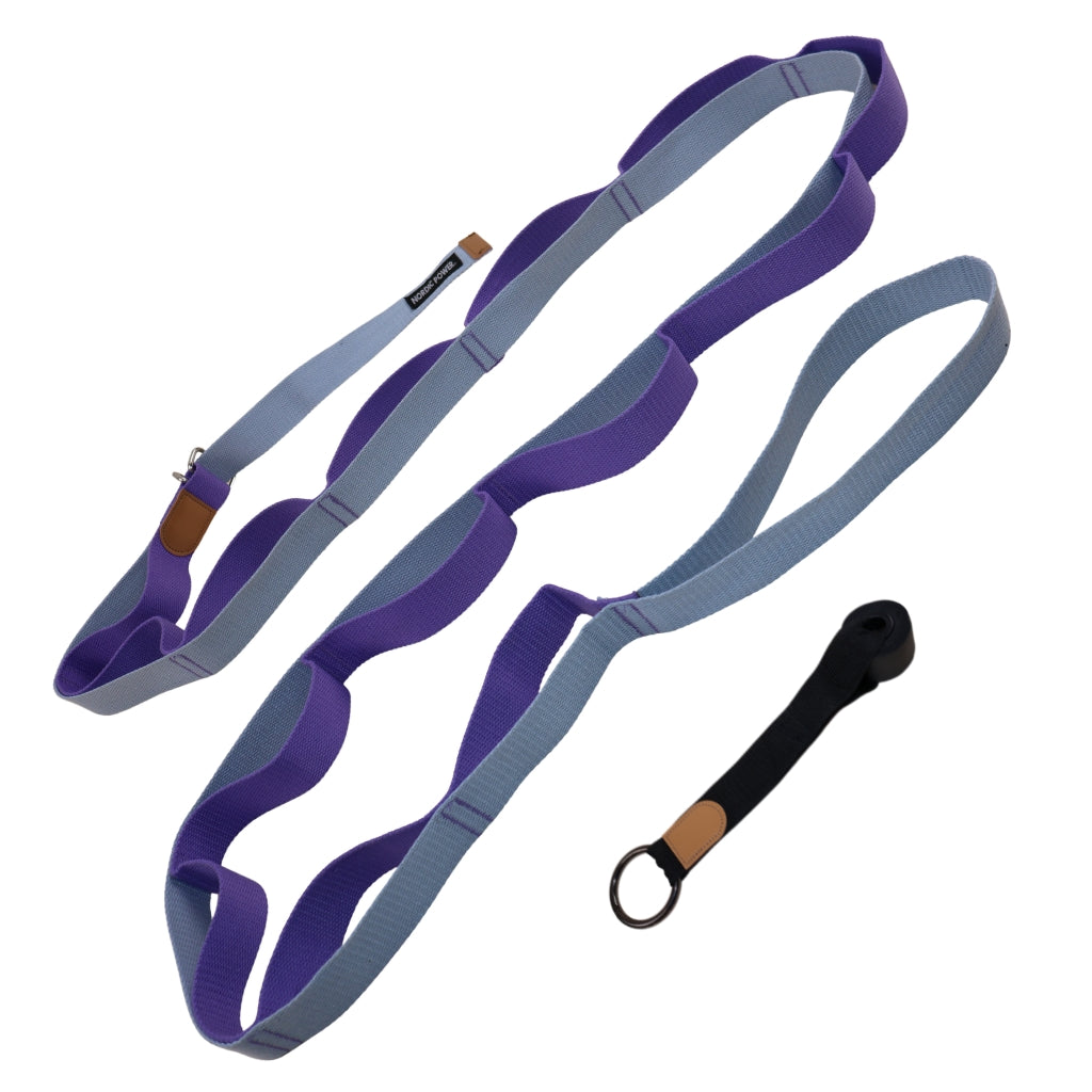Yoga Stretching Strap, lilla og grå - NORDIC POWER