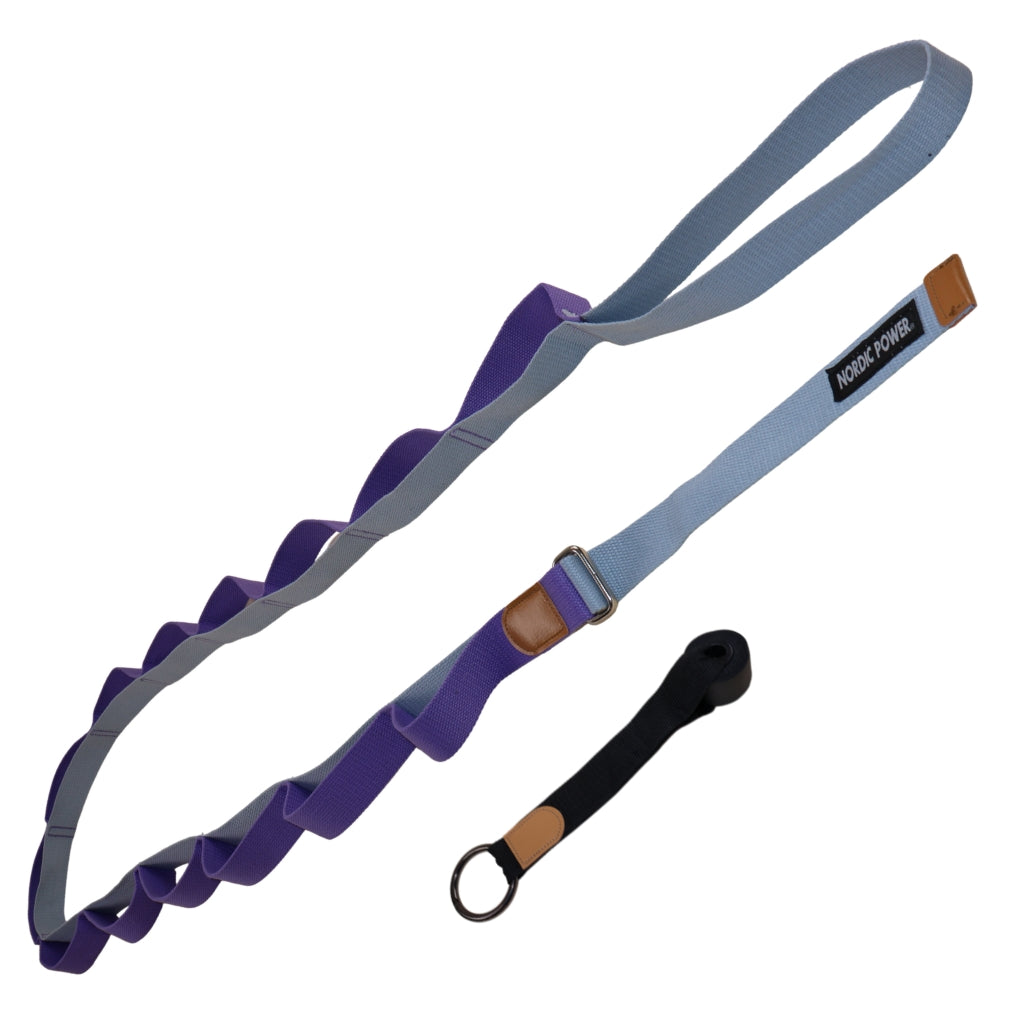 Yoga Stretching Strap, lilla og grå - NORDIC POWER